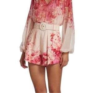 High Tide Belted Linen Tuck Zimmermann shorts